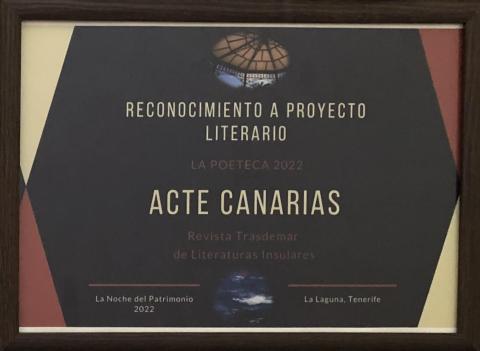 ReconocimientoActeCanariasProyectoLiterarioRevistaTransdemar